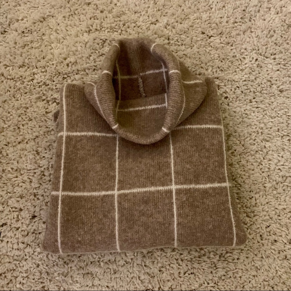 Madewell Windowpane Turtleneck Sweater